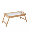Mesa de madera plegable con asas para cama 30 x 50 x 23 cm, bandeja multiuso para desayuno con patas plegables, ligera y resiste