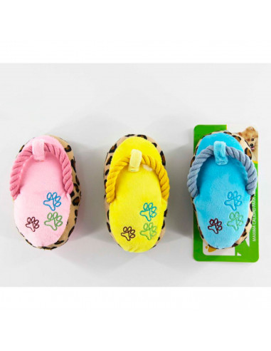 Tradineur - Peluche con forma de zapatilla - Fabricado en España - Juguetes para animales domésticos - 15,5 x 10 x 9 cm - Color