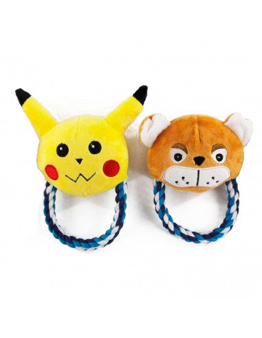 Tradineur - Peluche con forma de asa - Fabricado en España - Juguetes para animales domésticos - 15,5 x 12,5 x 6 cm - Color Surt
