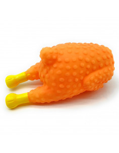 Tradineur - Juguete de goma con forma de pollo o muslo - Juguetes para animales domésticos - Sonido al apretar - 14/18 cm - Mode