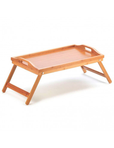 Mesa de madera plegable con asas para cama 30 x 50 x 23 cm, bandeja multiuso para desayuno con patas plegables, ligera y resiste