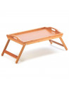 Mesa de madera plegable con asas para cama 30 x 50 x 23 cm, bandeja multiuso para desayuno con patas plegables, ligera y resiste