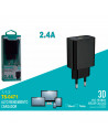 Tradineur - Cargado de móviles 2.4A - Alto rendimiento / Carga rápida / Calidad - 1 Puertos USB - Sin cable - Color Negro
