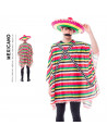 Tradineur - Disfraz de mexicano para adulto - Fabricado en fibra sintética - Incluye Poncho - Ideal para carnaval, Halloween, co