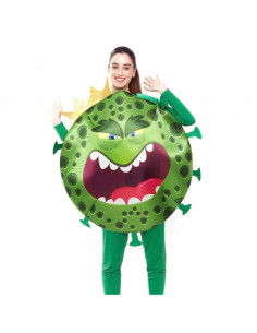 Tradineur - Disfraz de virus mortal para adulto - Fabricado en fibra sintética - Incluye traje verde - Ideal para carnaval, Hall