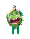 Tradineur - Disfraz de virus mortal para adulto - Fabricado en fibra sintética - Incluye traje verde - Ideal para carnaval, Hall