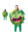 Tradineur - Disfraz de virus mortal para adulto - Fabricado en fibra sintética - Incluye traje verde - Ideal para carnaval, Hall