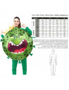 Tradineur - Disfraz de virus mortal para adulto - Fabricado en fibra sintética - Incluye traje verde - Ideal para carnaval, Hall