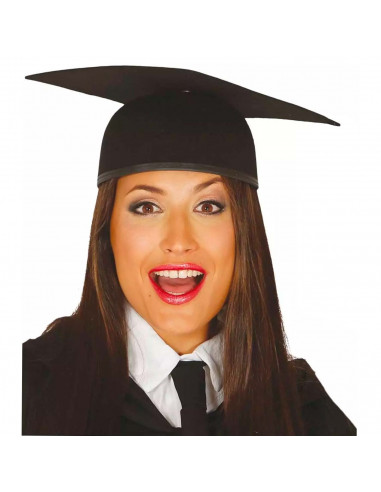 Tradineur - Sombrero de estudiante - Fabricado en fieltro - Complemento para carnaval, halloween y celebraciones - Tamaño: 11 x