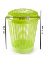 Tradineur - Cesto para ropa sucia con tapa, 57,5 x 45,7 cm, pongotodo redondo, cubo para almacenar la colada, diseño a rayas, fa