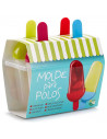 Tradineur - Molde de helados, 4 polos, molde de polipropileno reutilizable, 1 pieza, fácil liberación, sin BPA, apto para lavava