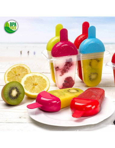 Tradineur - Molde de helados, 4 polos, molde de polipropileno reutilizable, 1 pieza, fácil liberación, sin BPA, apto para lavava
