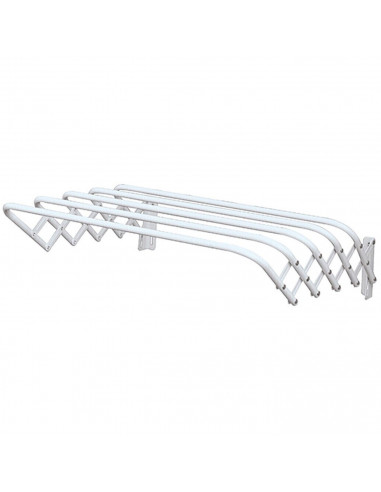 Tradineur - Tendedero extensible de acero para pared, 5 metros de tendido, soporte plegable para tender ropa, resistente, hogar