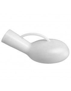 Tradineur - Orinal para hombre con asa, plástico, botella orina caballero, urinario adultos, inodoro portátil, emergencias, anci