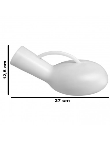Tradineur - Orinal para hombre con asa, plástico, botella orina caballero, urinario adultos, inodoro portátil, emergencias, anci