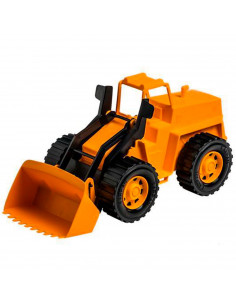 Tradineur - Excavadora de juguete de plástico, vehículo de obra, camión, construcción, interacción, niños (Naranja y negro - 45,