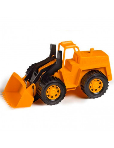 Tradineur - Excavadora de juguete de plástico, vehículo de obra, camión, construcción, interacción, niños (Naranja y negro - 45,
