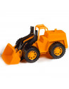 Tradineur - Excavadora de juguete de plástico, vehículo de obra, camión, construcción, interacción, niños (Naranja y negro - 45,