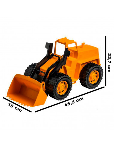Tradineur - Excavadora de juguete de plástico, vehículo de obra, camión, construcción, interacción, niños (Naranja y negro - 45,
