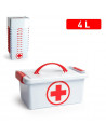 Plastic Forte - Caja botiquín de plástico con asa de color blanco, de 29 x 18,5 x 13 cm,con capacidad para 4 litros. Baúl con ta