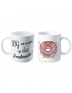 Tradineur - Taza de cerámica con dibujos y frases divertidas, taza para café, té, infusiones, desayuno, apta para lavavajillas y