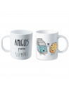 Tradineur - Taza de cerámica con dibujos y frases divertidas, taza para café, té, infusiones, desayuno, apta para lavavajillas y