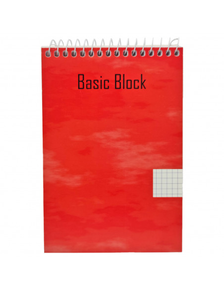 Tradineur - Cuaderno cuadriculado apaisado de 8º con encuadernación de espiral, libreta, bloc de notas con anilla, tapa de cartó