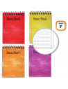 Tradineur - Cuaderno cuadriculado apaisado de 8º con encuadernación de espiral, libreta, bloc de notas con anilla, tapa de cartó