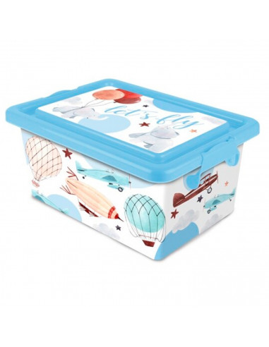 Tradineur  Caja de almacenamiento  Diseño Lets fly  Capacidad de 3,7 Litros  Fabricado en España - Contenedor para almacenar