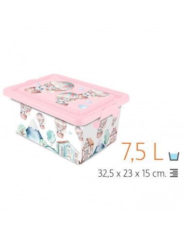 Tradineur  Caja de almacenamiento  Diseño Volar  Capacidad de 7,5 Litros  Fabricado en España - Contenedor para almacenar ju