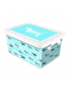 Tradineur  Caja de almacenamiento  Diseño Perro  Capacidad de 7,5 Litros  Fabricado en España - Contenedor para almacenar ju