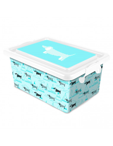 Tradineur  Caja de almacenamiento  Diseño Perro  Capacidad de 7,5 Litros  Fabricado en España - Contenedor para almacenar ju