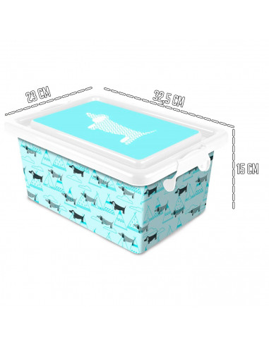 Tradineur  Caja de almacenamiento  Diseño Perro  Capacidad de 7,5 Litros  Fabricado en España - Contenedor para almacenar ju