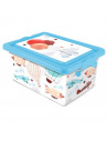 Tradineur  Caja de almacenamiento  Diseño Lets Fly  Capacidad de 7,5 Litros  Fabricado en España - Contenedor para almacenar