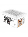 Tradineur  Caja de almacenamiento  Diseño Perro Blanco  Capacidad de 7,5 Litros  Fabricado en España - Contenedor para almac
