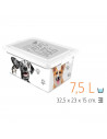 Tradineur  Caja de almacenamiento  Diseño Perro Blanco  Capacidad de 7,5 Litros  Fabricado en España - Contenedor para almac