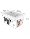 Tradineur  Caja de almacenamiento  Diseño Perro Blanco  Capacidad de 7,5 Litros  Fabricado en España - Contenedor para almac