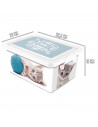 Tradineur  Caja de almacenamiento  Diseño Gatos  Capacidad de 7,5 Litros  Fabricado en España - Contenedor para almacenar ju