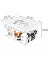 Tradineur  Caja de almacenamiento  Diseño Perro blanco  Capacidad de 13 Litros  Fabricado en España - Contenedor para almace