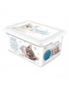 Tradineur  Caja de almacenamiento  Diseño Gatos  Capacidad de 13 Litros  Fabricado en España - Contenedor para almacenar jug