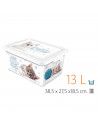 Tradineur  Caja de almacenamiento  Diseño Gatos  Capacidad de 13 Litros  Fabricado en España - Contenedor para almacenar jug