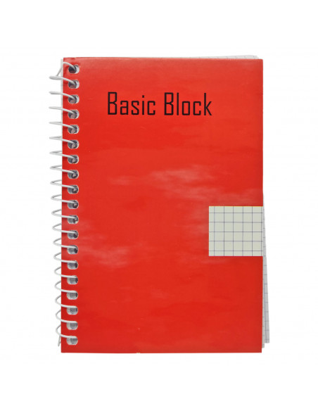 Tradineur - Cuaderno cuadriculado de 8º con encuadernación de espiral, libreta, bloc de notas con anilla, tapa de cartón y 80 ho