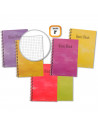Tradineur - Cuaderno cuadriculado de 8º con encuadernación de espiral, libreta, bloc de notas con anilla, tapa de cartón y 80 ho