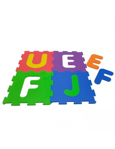 Tradineur - Pack de 26 baldosas de goma eva con letras desmontables, abecedario, esterilla, puzzle para habitación de bebé, niño