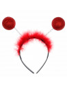 Tradineur - Diadema de mariquita con antenas y bolas, accesorio para disfraces, carnaval, Halloween, cosplay, fiesta, adultos y