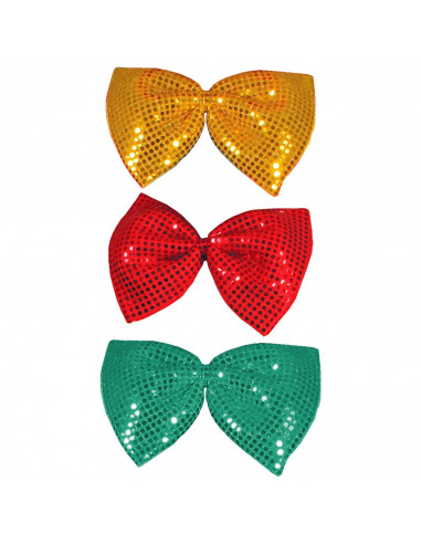 Tradineur - Pajarita con lentejuelas para disfraces - Fabricado en 100% poliéster - accesorio de carnaval, halloween, cosplay -