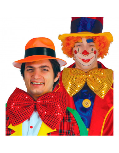 Tradineur - Pajarita con lentejuelas para disfraces - Fabricado en 100% poliéster - accesorio de carnaval, halloween, cosplay -