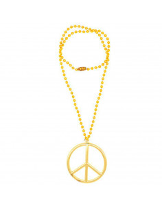 Tradineur - Collar de hippie para adulto, plástico y metal, accesorio para disfraces, carnaval, Halloween, cosplay, fiestas (Dor
