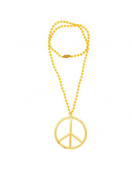 Tradineur - Collar de hippie para adulto, plástico y metal, accesorio para disfraces, carnaval, Halloween, cosplay, fiestas (Dor Tradineur - Collar de hippie para adulto, plástico y metal, accesorio para disfraces, carnaval, Halloween, cosplay, fiestas (Dor