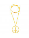 Tradineur - Collar de hippie para adulto, plástico y metal, accesorio para disfraces, carnaval, Halloween, cosplay, fiestas (Dor